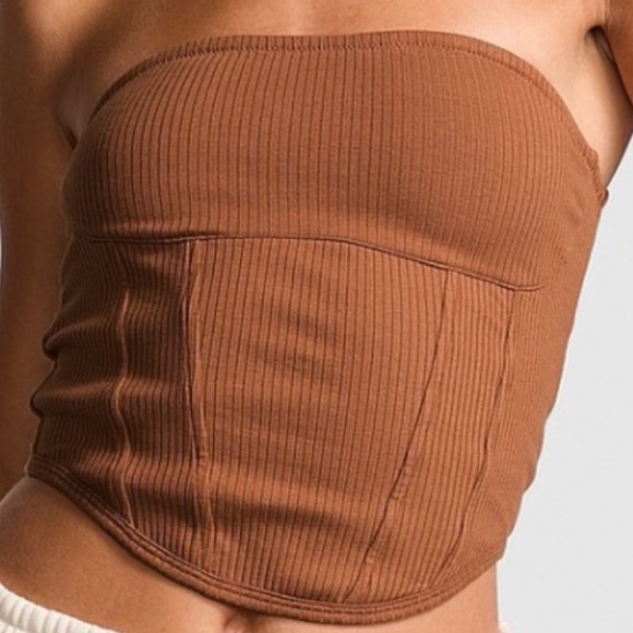 PINK Victoria's Secret Strapless Cotton Corset Top - Picture 3 of 5